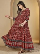 Indian Women Cotton Maroon