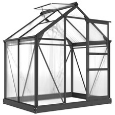 Outsunny 6x4ft Walk-In Polycarbonate Greenhouse Plant Grow Galvanized Aluminium