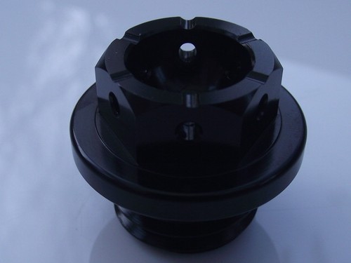 Black alloy oil filler cap - black,