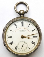 NO RESERVE HM 1900 Graves of Sheffield Silver Pocket Watch Vintage Antique