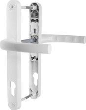 Upvc door handle - white, sprung