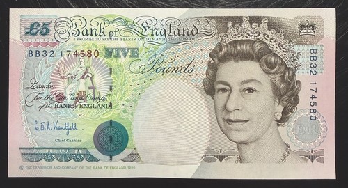 Old five pound note - old,