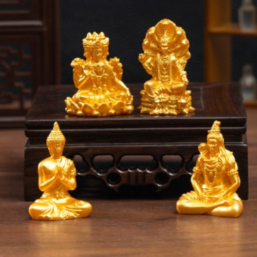 Miniature buddha statue gold - buddha,