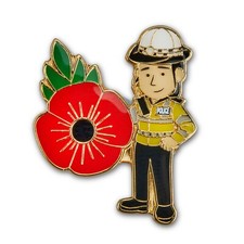 Female Traffic Cop Police Officer Flower Pin Badge RPU Black Rat Roads Policing