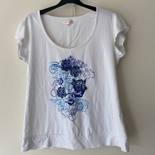 Victoria Jayne Cap Sleeves T Shirt Size 16 100 % cotton 
