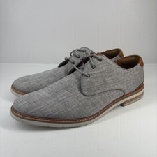 Florsheim Highland Men’s US 12M Gray Canvas Plain Toe Oxford Dress Shoes Casual