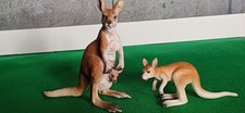 Schleich Kangaroo with Joey in pouch & older joey kangaroo zoo wild animal