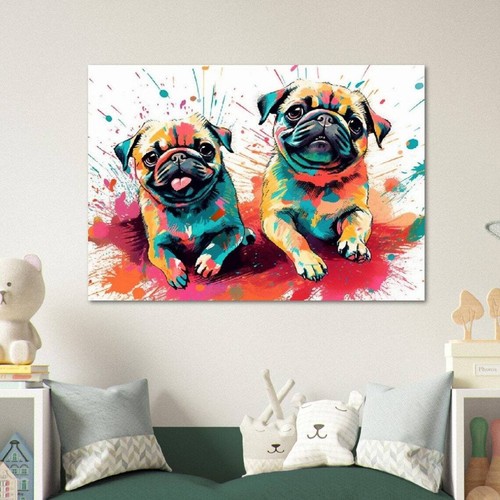 Adorable pug puppies wall - adorable,