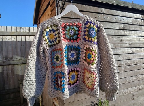 Crochet granny square jumper