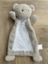 Little White Company Comforter grey blue teddy Bear soother Dou Dou NEW