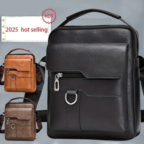 Leather cross body messenger - leather,
