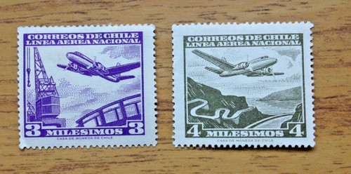 Chile airmail set línea - chile,