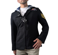 British Royal Navy Class 2 Sailors Middy Jumper RN + Collar Scarf & Lanyard