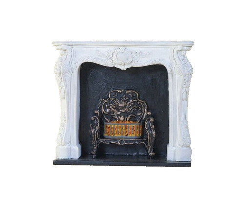 Dolls house fireplace rococo - house,