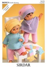 Sirdar DK Knitting Pattern - 3123 Dolls Outfit