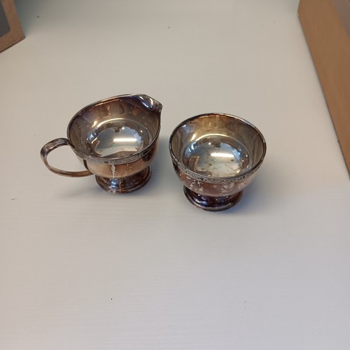 Silver plate milk jug sugar - plate,