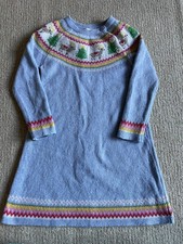 Boden Christmas Tree Reindeer Jumper Dress 6-7 Years