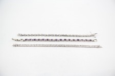 Sterling Silver Tennis Bracelets Safety Chain Amethyst x 3 (34g)