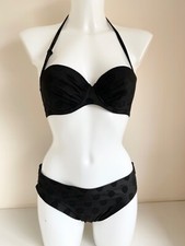 AGENT PROVOCATEUR BLACK HALTER/STRAPLESS BIKINI SIZE S
