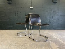 Pair of Vintage Willy Rizzo Dining Chairs. Italian, 1970s.