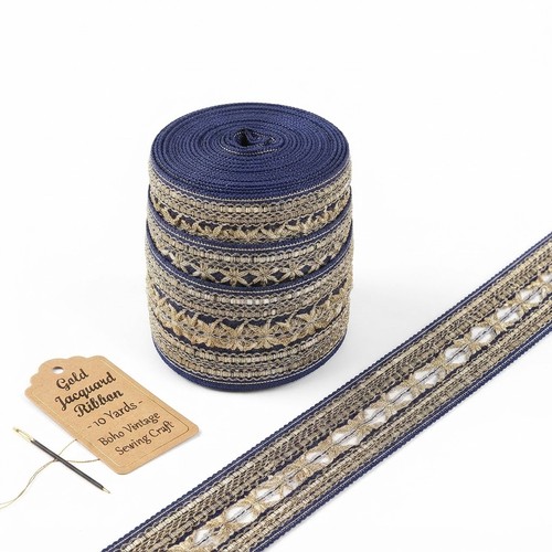 Gold jacquard ribbon metallic - jacquard,