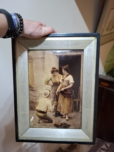 Antique painting glass - painting,