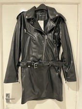 Zara Faux leather biker dress