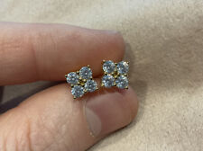 1.9 Carat Lab Created Diamond Round Cut Stud Earrings Set In 14k Gold Plated 925