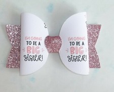HANDMADE  HAIR BOWS -  GLITTER AND  FAUX LEATHER - BIG/LITTLE SISTER