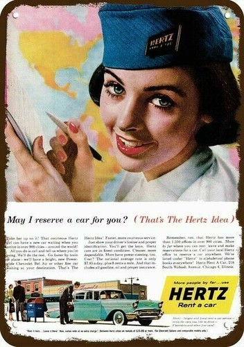 1957 hertz rent car woman - 1957,