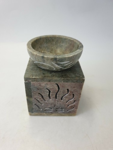Soapstone hand carved cube - soapstone,