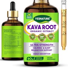 Kava Root Extract Supplement, High Potency Liquid Drops for Relaxation 2Fl Oz