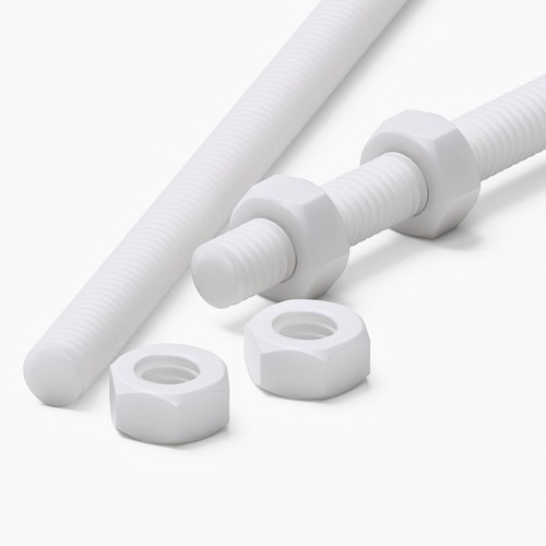 White ptfe 500 mm - 2x, m6