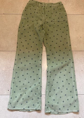 Sage green corduroy wide - green, leg