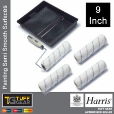 Harris 9" Paint Roller Tray Set Emulsion Cage Frame Handle Home Painting DIY 