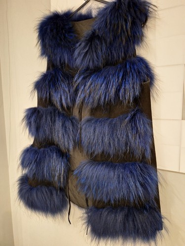 Blue real silver fox fur - blue,,