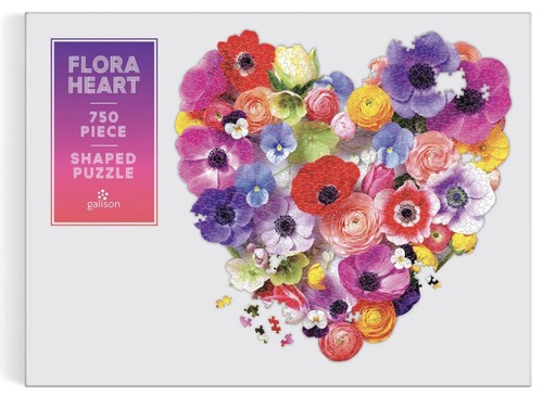 Galison flora heart 750 piece - flora,
