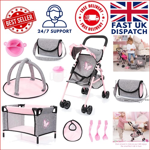 Charming pink grey doll - &,
