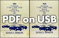 1992 Ford Pickup Truck Shop Manual USB Bronco F150 F250 F350 Econoline Van Wagon