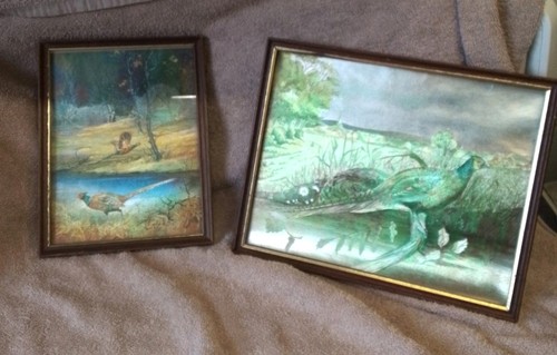 Vintage foil art - art, pheasant