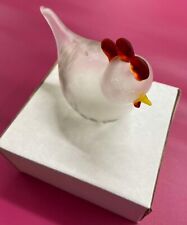 CHICKEN - Frosted Gift Glass Ornament Animal Figurine Home Decor - NEW & Boxed