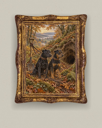 Working terriers woodland art - woodland,