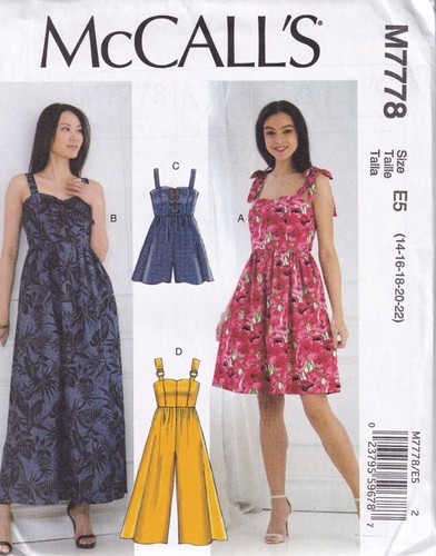 Mccalls 7778 dresses romper - mccalls,