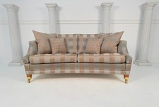 Duresta Hornblower 2.5 Seater Blue Gold Stripe Knole Drop Arm Sofa - RRP £6,400