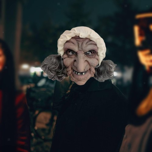 Witch head mask latex - witch,