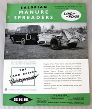 LAND ROVER Salopian Manure Spreaders Car Accessory Sales Brochure 1958
