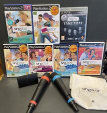 Sony PS2 PS3 SingStar Bundle: 2x Wireless Microphones And 5 Games & Bollywood