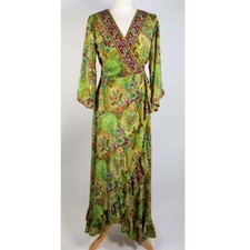 Green Fairy Long Wrap Dress S