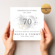 Personalised Platinum Wedding Anniversary Card  - 70th Wedding Anniversary Card