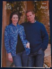 King Cole Knitting Pattern 2959, Adult Sweater And Jacket,  32-44", Aero